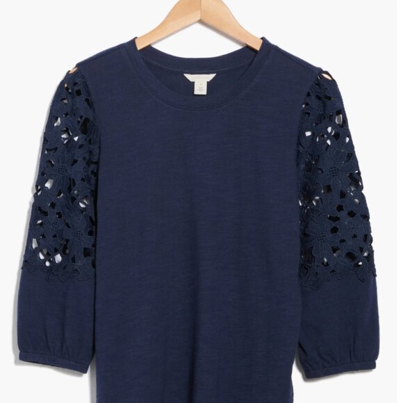 NWT Caslon Lace Mixed Media Top - Picture 6 of 6